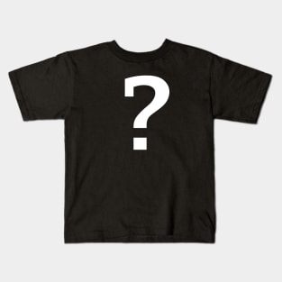 Minimal Typography Question Mark in White Kids T-Shirt